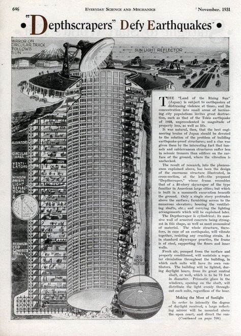 earthscraperdesign City Under The Sea, Everyday Science, Bartlett School Of Architecture, Arcology, Man Made Island, Underground Cities, Retro Future, Future City, Norman Rockwell