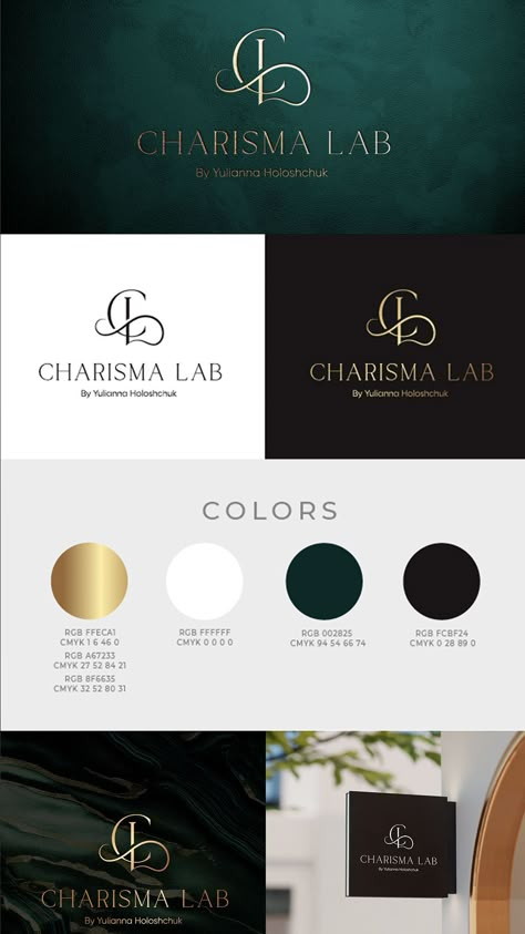 CL logotype is a bold and modern monogram logo that represents the company's commitment to excellence and Logo Cosmetics Design, Graphic Design Business Names, Beauty Salon Color Palette, Luxury Beauty Branding, Logo Design For Salon, Salon Branding Ideas, Logo Salon Beauty, Beauty Logo Design Ideas, Aesthetic Logo Design Ideas