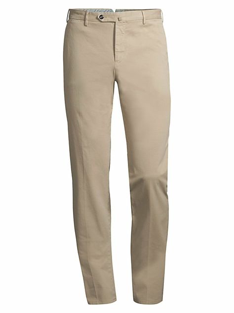 PT01 Slim-Fit Flat Front Cotton Trousers in Tan Khaki - $ 395.00 Pants Png, Slim Pants Men, Color Combinations For Clothes, Cotton Trousers, Slim Pants, Saks Fifth, Saks Fifth Avenue, Color Combinations, Casual Pants