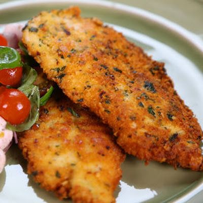 Michael Symon's Chicken Scallopini with Tomato Mozzarella Salad Tomato Mozzarella Salad Recipe, Chicken Scallopini, Tomato Mozzarella Salad, The Chew Recipes, Michael Symon, Mozzarella Salad, Yum Recipes, Michael Simon, Tomato Mozzarella