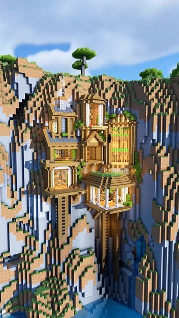 Waspy on Instagram: "Survival cliff house built with @airtugmc huge help with interiors from @buildsbyara_ what do you guys think of this build!? Comment below❤️ 🟩 SPONSOR 🟩 Thank you to ApexHosting for sponsoring the Bakery Builders Host premium minecraft servers with ApexHosting #minecraft #minecrafter #minecraftpc #mcpe #minecrafters #minecraftbuild #minecraftbuilds #minecraftpe #minecraftonly #minecraftmemes #minecraftserver #minecraftersonly #mcpe #gaming #minecraftmeme #minecraftpocke Mc House Blueprints, Minecraft Houses Blueprints Cottage, Cliff Base Minecraft, Minecraft Houses Small Easy, Beautiful Minecraft Houses, Nether Design, Minecraft House Ideas Wood, Minecraft Cliff Base, Minecraft Cottage Core House