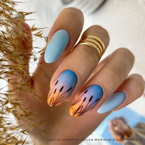 Classy Tropical Nails, Cosmic Nails, Beautiful Manicure, Summer Nails Almond, Summer Nails 2023, Subtle Nails, Simple Gel Nails, Nails 2023, Beach Nails