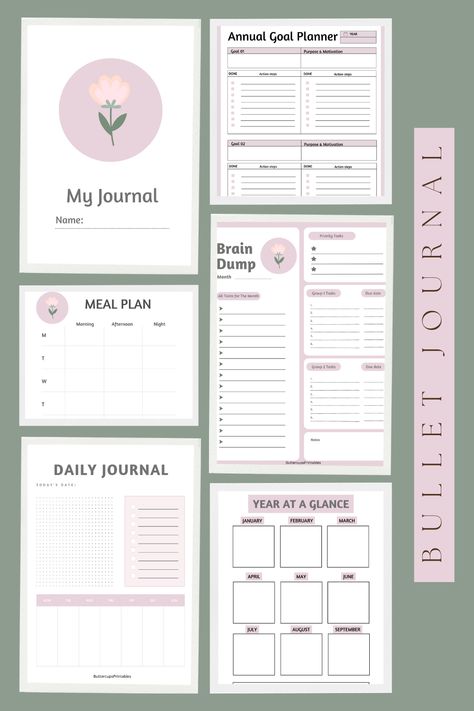 Transform your planning and self-reflection with our comprehensive printable bullet journal. Designed with essential pages, including a daily journal, habit & mood tracker, gratitude journal, annual goal planner, and more, this versatile journal has everything you need to stay organized and cultivate mental well-being. Download now and unlock your potential for a more balanced and fulfilling life! Bullet Journal Mood Tracker, Journal Mood Tracker, Printable Bullet Journal, Organizational Printables, March Bullet Journal, Medication Tracker, Note Writing Paper, Journal Bullet, Meal Planning Printable