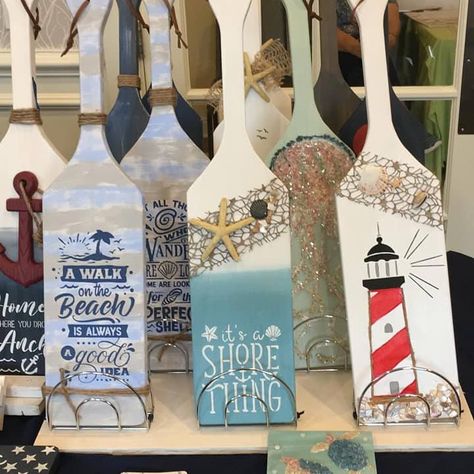 Painted Paddles Paddle Painting Ideas, Painted Paddles, Wooden Paddle, Ocean Painting, Paddles, Paint Ideas, After School, Painting Ideas, To Share