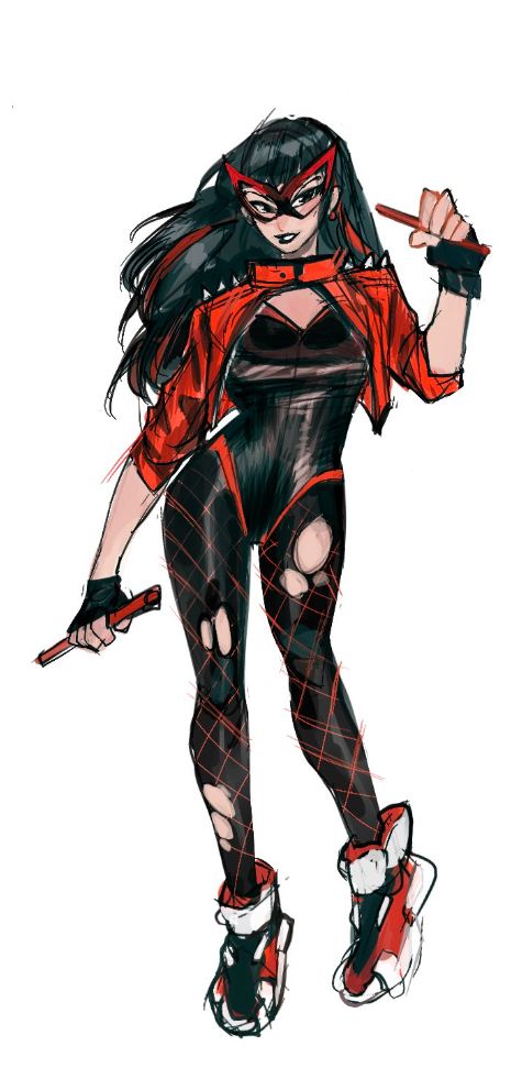 Red Canary sketch design Dc Red Canary, Vigilante Design Male, Superhero Outfits Design Male, Vigilante Design, Vigilante Suit Design, Canary Sketch, Superhero Mask Design, Female Villain Costumes, Black Canary Cosplay