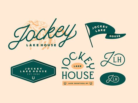 Jockey Lake House Logo Suite Lake House Logo, Rustic Logo Design, Logo Suite, Rustic Logo, Hotel Logo, Brand Ideas, House Logo, Home Logo, Identity Design