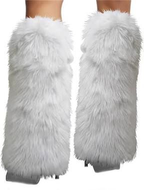 Fuzzy Leg Warmers, White Snow Boots, Christmas Costumes Women, Fur Leg Warmers, Soft Boots, Boot Cuffs, White Faux Fur, Christmas Costumes, Kawaii Clothes