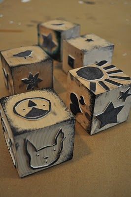 Making foam stamp blocks using self-adhesive craft foam and wooden blocks. Great for kids (and adults too!)