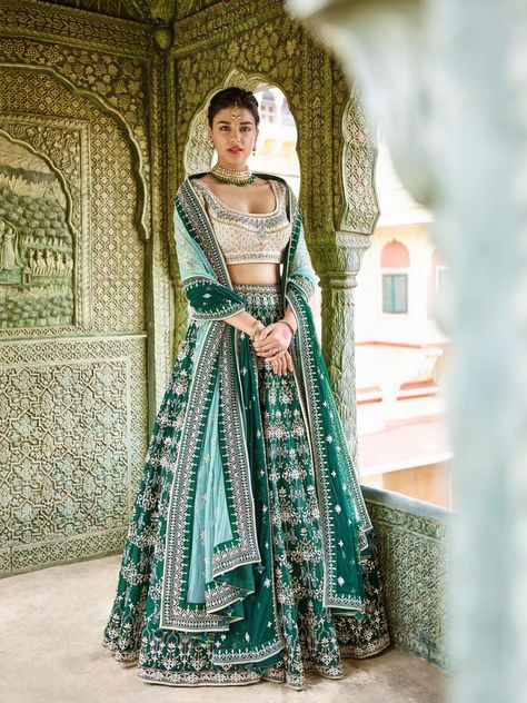 Anita Dongre Lehenga, Mahima Mahajan, Heavy Lehenga, Designer Bridal Lehenga Choli, Lehenga Jewellery, Bridal Lehenga Collection, Designer Bridal Lehenga, Green Lehenga, Indian Bridal Dress