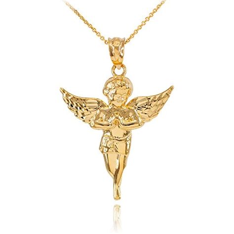 High Polish 10k Yellow Gold Angel Charm Pendant Necklace ** Be sure to check out this awesome product. (This is an affiliate link) #jewelry Angel Pendant Necklace, Shine Jewelry, Angel Charm, Angel Jewelry, Gold Angel, Angel Necklace, Angel Pendant, Womens Jewelry, Charm Pendant Necklace