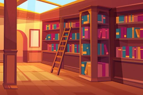 Library interior, empty room for reading with books on wooden shelves Free Vector | Free Vector #Freepik #vector #freevintage #freeschool #freebook #freewood Best Inspirational Books, Vector Library, Library Interior, Episode Backgrounds, Scenery Background, Living Room Background, Anime Room, Empty Room, Anime Backgrounds Wallpapers