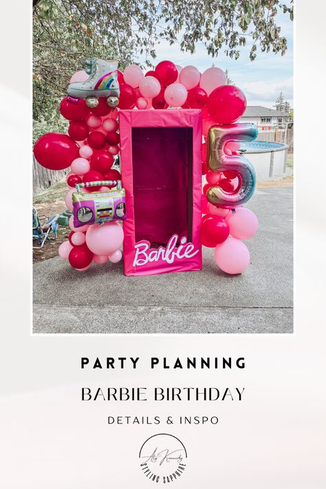 Barbie birthday, birthday party, party for girls, 5 year old birthday, diy birthday party Barbie Themed Birthday Party 5, Birthday Party Ideas For 5 Year Girl, Black Barbie Party Ideas, 6th Barbie Birthday Party, Three Year Old Barbie Birthday Party, 5 Year Birthday Party Ideas Barbie, Barbie 10th Birthday Party, 5th Barbie Birthday Party, 4th Barbie Birthday Party