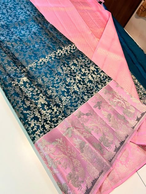 Kanchipattu Sarees Weddings, Kanchipattu Sarees Latest, Sarees Colour Combinations, Fancy Sarees With Price, Pattu Sarees Wedding, Engagement Sarees, Saree Combination, Kanchipattu Sarees, Saree Kuchulu