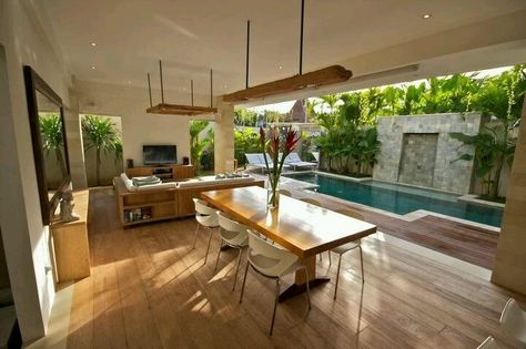 Beautiful Bali Style Home, Small Villa, Bali House, Beach House Design, Holiday Homes, House Architecture Design, Dream House Exterior, Villa Design, Home Room Design