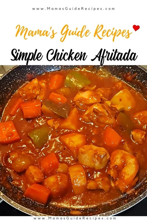 Filipino Chicken Afritada Recipe, Filipino Afritada Chicken, Afritada Pork Filipino Recipes, Chicken Afritada Filipino Recipe, Afritada Chicken Filipino Recipes, Chicken Afritada Filipino, Putong Bigas Recipe, Filipino Chicken Recipes, Mango Tapioca Recipe