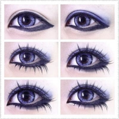 Gyaru Eyes, Blue Gyaru, Manga Makeup, Visual Kei Makeup, Makeup Cosplay, Gyaru Makeup, Punk Makeup, Kei Visual, Anime Makeup