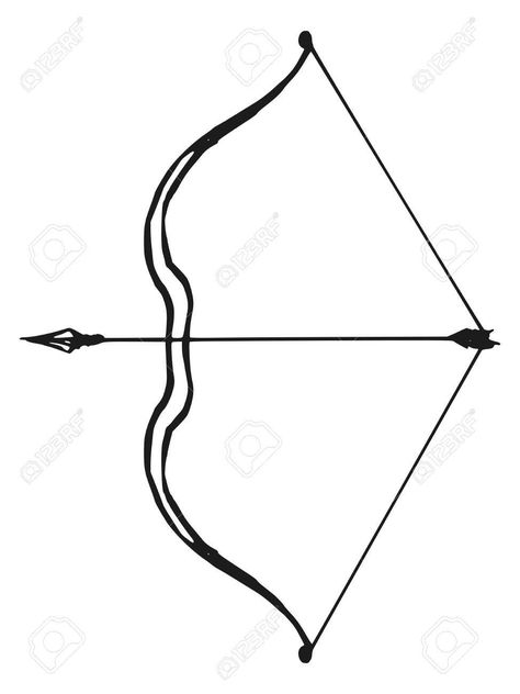 hand drawn, doodle, sketch illustration of bow and arrow Stock Vector - 31491713 Bow And Arrow Doodle, Bow And Arrow Tattoo, Arrow Stencil, Arrow Doodle, Anime Drawings For Beginners, Arrow Illustration, Bow Drawing, Arrow Drawing, Doodle Tattoo