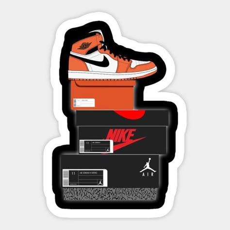 Nike Drawing, Nike Shoe Box, New Instagram Logo, Preppy Stickers, Paper Dolls Clothing, Box Sticker, Nike Shoe, Macbook Stickers, Tumblr Stickers