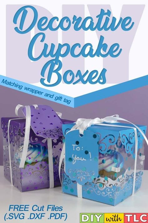 Cricut Cupcake Boxes, Cricket Maker, Cricut Patterns, Cupcake Business, Cricut Art, Circuit Crafts, Cricut Help, Diy Cupcake, Cupcake Wrapper