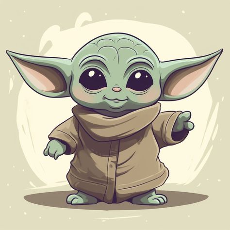 Baby Yoda Dibujo, Baby Yoda Tattoo, Baby Yoda Drawing, Baby Star Wars Characters, Yoda Tattoo, Yoda Images, Dessin Adorable, Star Work, Force Awakens