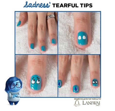 Inside Out Nail Art Designs from Disney Movie Nail Art, Olaf Nails, Disney Princess Nail Art, Simple Disney Nails, Art With Paint, Disney Nail Decals, Princess Nail Art, Disney Halloween Nails, Inside Out Movie