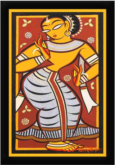 Jamini Roy Paintings Folk Art, Jamini Roy Paintings, Jamini Roy, Alpona Design, Buddha Art Drawing, Boho Painting, Disney Art Drawings, Ganesha Art, Wood Paint