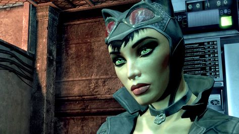 Batman: Arkham City, Catwoman on the rooftops heading to get her stuff back from Two Face. Catwoman Hair, Catwoman Arkham Knight, Catwoman Arkham, Sneaky Cat, Poison Ivy Batman, Justice League Wonder Woman, Batman Arkham City, Batman Arkham Knight, Batman And Catwoman