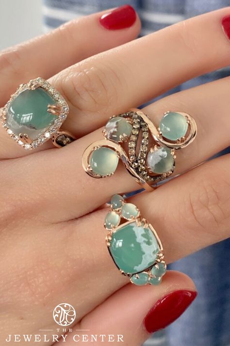 Shop Peacock Aquaprase pieces by LeVian at The Jewelry Center.  #levian #fashionrings #womensfashion #womensjewelry #peacockaquaprase #aquaprase #gemstones #gemstonejewelry #engagementring #rosegold #yellowgold #oneofakindring #oneofakind #diamonds #chocolatediamonds Aquaprase Ring, Le Vian Jewelry, Long Rings, Levian Rings, Jewelry Fancy, Levian Jewelry, Multicolor Jewelry, Expensive Jewelry Luxury, Le Vian