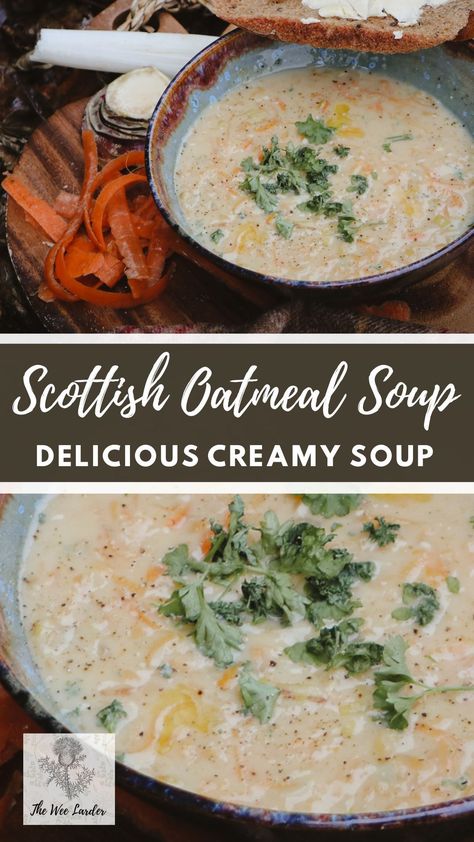 Welsh Soup Recipes, Scottish Oatmeal Recipes, Nordic Soup Recipe, Scottish Stovies Recipe, Chicken Bisque Soup, Vegetarian Scottish Recipes, Unusual Soup Recipes, Scottish Soups, Breakfast Stew