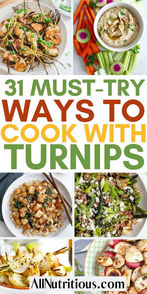 These recipes with turnips are some of the best vegetable dishes to try if you are looking to include more vegetables in your diet. You will find some great dinner recipes for 2 in this list of healthy meals. Turnip Dinner Recipes, Turnip Salad Recipes, Chinese Turnip Recipes, Meals With Turnips, What To Make With Turnips, Turnip Recipes Healthy, Best Turnip Recipes, Turnip Side Dishes, How To Cook Turnips Recipes