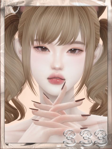 【333】honey peach makeup set Sims 4 Asian Makeup, Mods Sims 4, Sims 4 Cc Eyes, The Sims 4 Skin, Peach Makeup, Makeup Cc, Sims 4 Anime, Pelo Sims, Sims 4 Cc Makeup