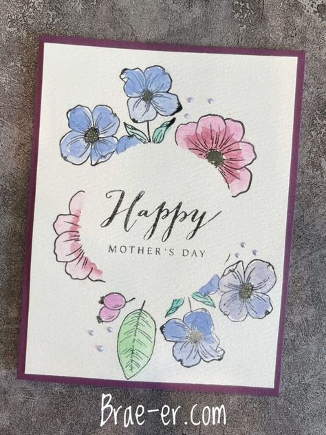 Happy Birthday Mom From Daughter Card Ideas, Handmade Gifts For Moms Birthday, Happy Mother’s Day Card Ideas Diy, Mom’s Day Card, Mothers Day Cute Cards, Mother's Day Card Flowers, Card On Mothers Day, Handmade Cards For Mother’s Day, Mother Day Cards Watercolor