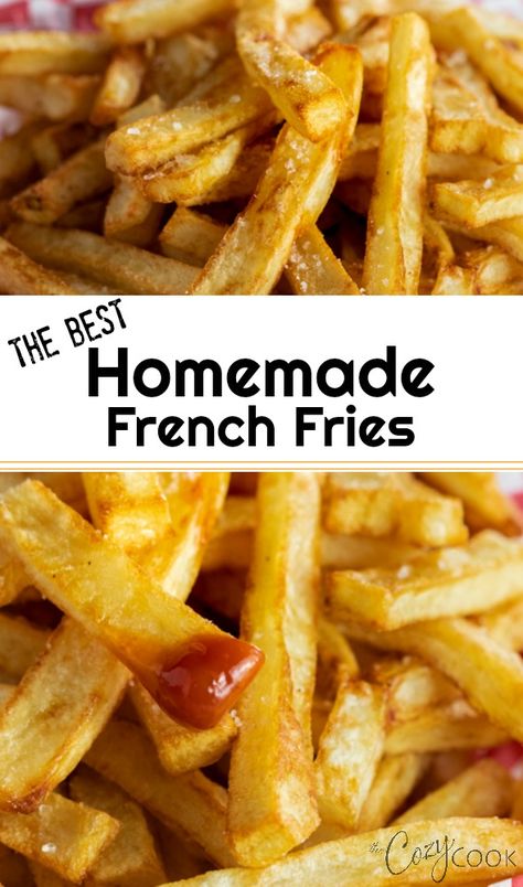 Best Homemade French Fries, French Fry Recipe, Deep Fryer Recipes, Perfect French Fries, Cozy Cook, Homemade Fries, Making French Fries, French Fries Recipe, Homemade French Fries