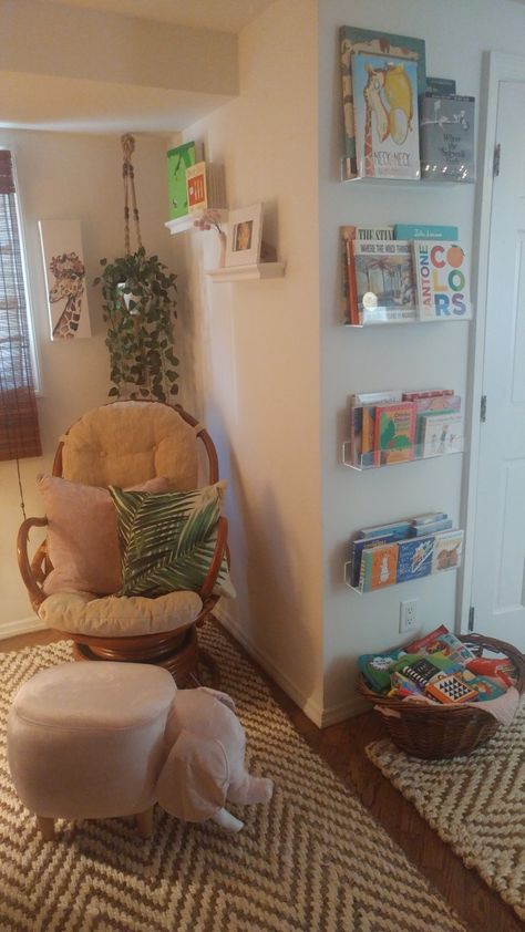 Rocking Chair Reading Nook, Nursery Rocking Chair Corner, Kids Bedroom Paint, Nursery Rocking Chair, Nursery Nook, Rocking Chair Nursery, Toddler Room Decor, Kids' Furniture, Childrens Beds