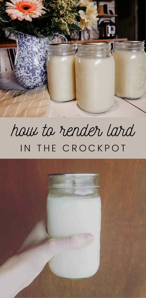 How To Render Lard In The Crockpot - Wilson Homestead Rendering Pig Lard, How To Render Pig Lard, Rendering Pork Lard, Rendering Lard Crockpot, How To Render Tallow In A Crockpot, Rendering Pork Fat For Lard, Pressure Canning Lard, How To Render Lard, How To Make Lard