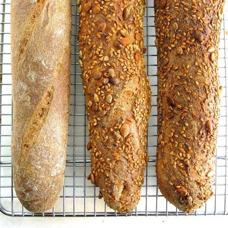 Whole Wheat Baguettes: step-by-step directions and tips. Whole Wheat Baguette Recipe, Baguette Recipe, King Food, Baking Book, Dough Ingredients, King Arthur Flour, Eat Healthier, White Flour, King Arthur