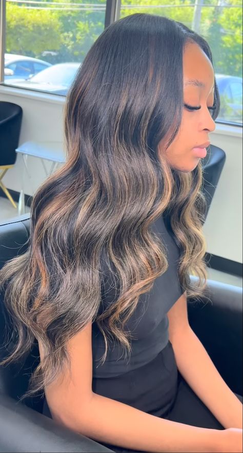 Black Hair Balayage, Loose Waves Hair, Black Hair With Highlights, Quick Weave Hairstyles, Protective Hairstyles Braids, Hair Twist Styles, Girls Hairstyles Braids, Dye My Hair, Hair Life