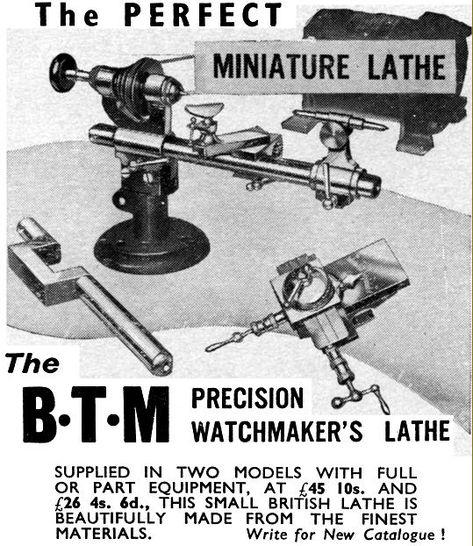 BTM Watchmaker's lathe Retaining Blocks, Micro Lathe, Felt Cover, Punch Cards, Tools For Sale, Machine Tools, Lathe, Book Accessories, Wooden Boxes