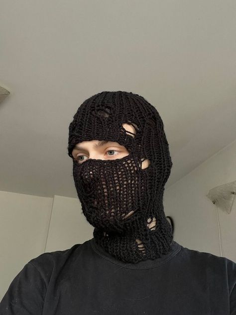 Knit Ski Mask, Ninja Cosplay, Sick Clothes, Japan Streetwear, Crochet Mask, Knitted Balaclava, Pixel Crochet, Ski Mask, Festival Looks