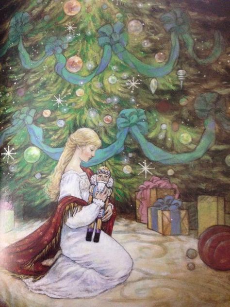 The Nutcracker- Clara and the Nutcracker Rebecca Guay, Ballet Painting, Vintage Nutcrackers, Ballet Art, Fairytale Illustration, Nutcracker Ballet, The Nutcracker, Christmas Fairy, Vintage Christmas Cards