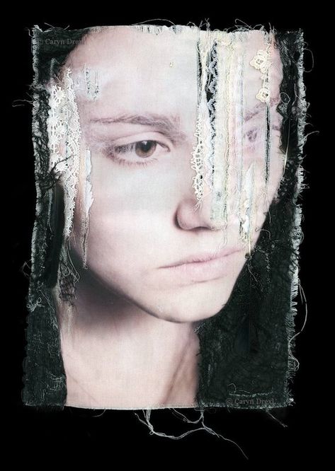 Surreal Portrait Photography, Photography Fabric, Mixed Media Textiles, Mixed Media Portrait, Surreal Portrait, Art Surreal, Fabric Photography, Mixed Media Tutorials, Mixed Media Photography