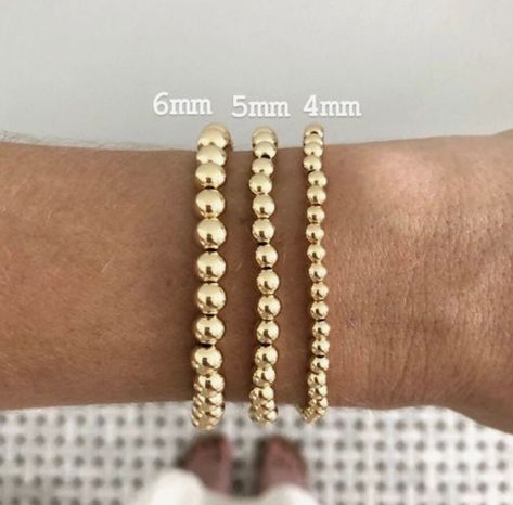 4mm Bead Bracelet, Gold Ball Bracelet, Cement Jewelry, Paper Clip Bracelet, Word Bracelets, Name Bracelets, Bracelet Inspo, Beads Making, Druzy Bracelet