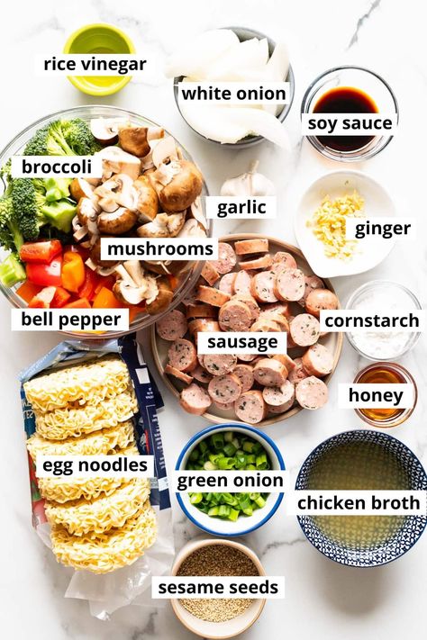 Soy Sauce Broccoli, Mongolian Ground Beef Noodles, Ground Beef Noodles, Crispy Vegetables, Mongolian Ground Beef, Sausage Stir Fry, Turkey Stir Fry, Make Sausage, Creamy Spaghetti