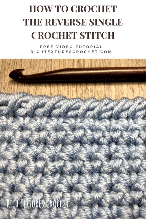 Crochet Blanket Stitches, Reverse Single Crochet, Modern Crochet Blanket, Foundation Single Crochet, Crochet Stitches Free, Crochet Geek, Crochet Lace Edging, Learn How To Crochet, Tutorial Crochet