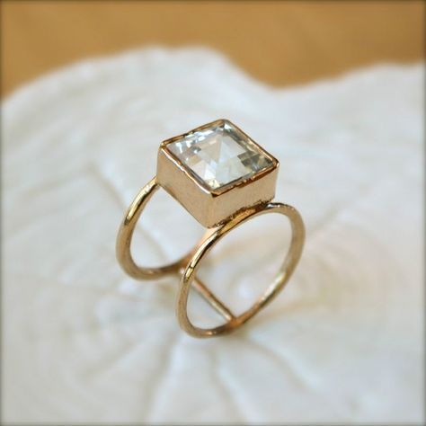 . Square Stone, Aquamarine Stone, Love Ring, Ring Designs, Jewelry Inspiration, Gold Ring, Beautiful Jewelry, Jewelry Box, Gold Jewelry