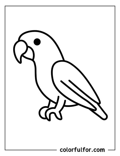 Parrot Template, Parrot Outline, Parrot Printable, Parrot Coloring Page, Dance Coloring Pages, Hand Outline, Printable Animal Coloring Pages, Outline Pictures, Pre K Crafts