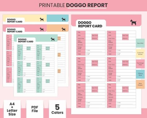 Free Doggy Report Card Template published by Archie Fraser. Visit our website now Doggy report card template - Creating a report is no small task. It calls for cautious planning as well as understanding of your data, in addition to ... Daycare Report, Dog Report Card, Doggie Daycare, Printable Dog, Report Card Template, Life Planning, Dog Groomer, Card Templates Free, Report Card