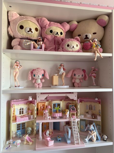 Cutecore Shelf, Pink Shelf Decor, Kawaii Shelf, Shelf Doll House, Plush Shelf, Cutecore Room, Sanrio Collection, Scene Room, Kawaii Cutecore