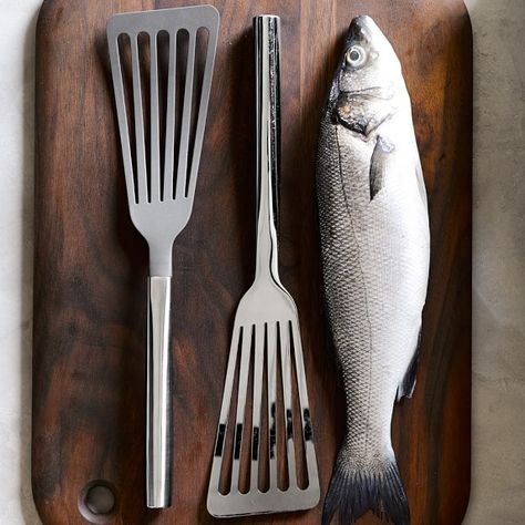 Williams-Sonoma Nonstick Fish Spatula Fish Spatula, Stainless Steel Kitchen Tools, Fish Fillets, Ideal Shape, Knife Storage, Nonstick Cookware, Fish Fillet, Stainless Steel Kitchen, Williams Sonoma