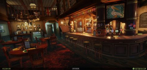 ArtStation - Pelican Pub environment, Jussi Keteli Fantasy Pub, Interior Concept Art, 60s Photos, Pub Interior, Nature View, Interior Concept, Fantasy Setting, Uncharted, Environment Concept Art